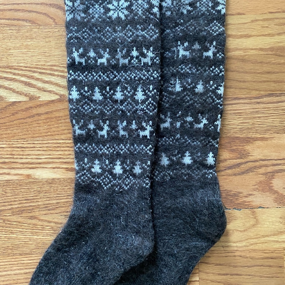 New Russian Made Wool Socks Men’s Size 8-9.5 Colors Brownish Gray/ White
